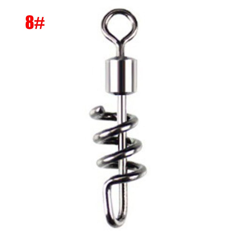 

20PCS 2#-10# Fishing Rolling Swivel Stainless Steel Flexible Rotation 8-Shape Connect Ring Quick Buckle Durable