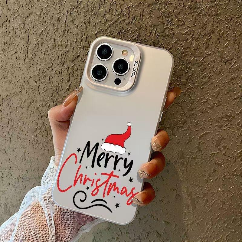 Tide brand Christmas hat is suitable for Apple 16 mobile phone case, colored silver iPhone13PRO Tide 15 anti-drop 14/xsmax