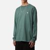 Carhartt WIP Embroidered Pattern Loose Fit Crew Neck Long Sleeve T-Shirt Men Tops Silver-Pine-Green I026392-2N0-XX
