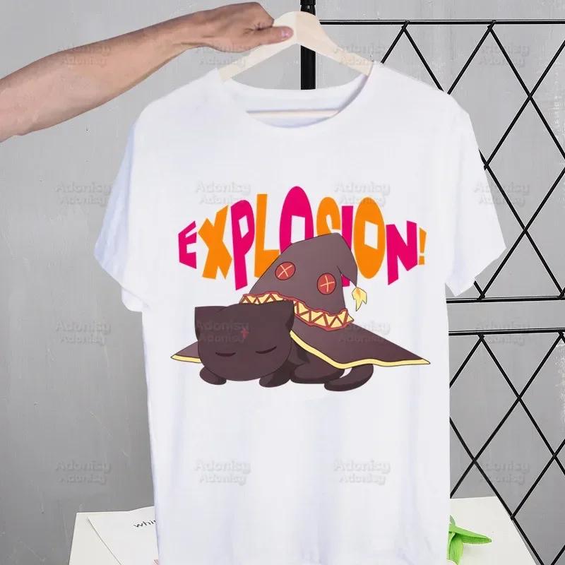 KonoSuba Megumin Kono Subarashii Kazuma Tshirts Men Shirt Harajaku Mens Clothing Summer Streetwear Casual Tee Short Sleeve Tops