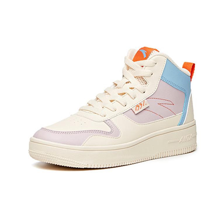 Anta Life Collection High top Skateboard Shoes Women's White Purple 922038010-4
