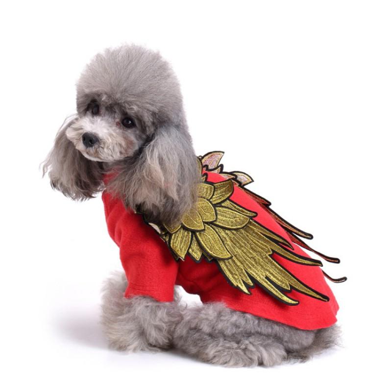 Pet Dog Costume Winged Angel Wings Outfit Small Medium Large Breeds All Season Cotton Hoodie