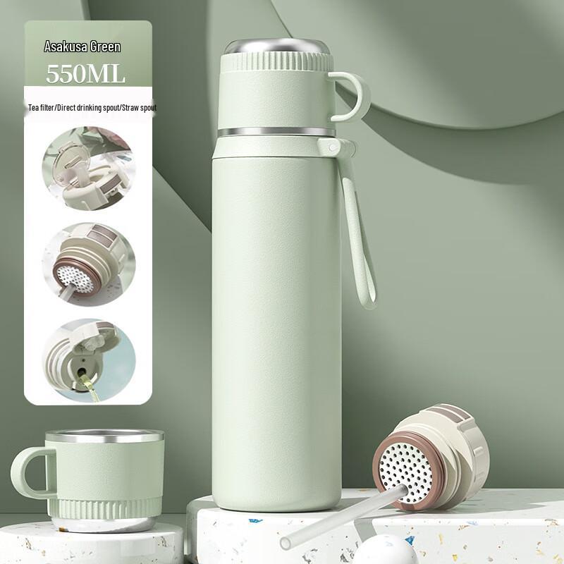 Nerezová láhev na vodu se slámkou s izolací 316