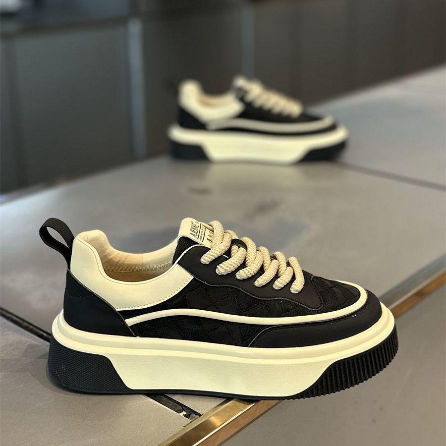 Fashion Light Luxury Mens Board Shoes 2025 Spring New Fashion Versatile Casual Shoes Thick Sole Heightening Casual Sports Shoes Men