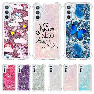 A55 A35 A15 5G Etui Kreskówkowe Brokatowe Płynne Etui z Pływającym Piaskiem dla Samsung Galaxy A55 A35 A15 A25 A54 A34 A14 A24 A05 A05S Etui