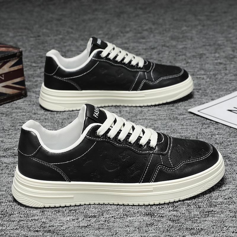 

Four Seasons Casual Board Shoes Versatile Breathable Little White Shoes Trendy Sneakers Men s Shoes 44 чёрный