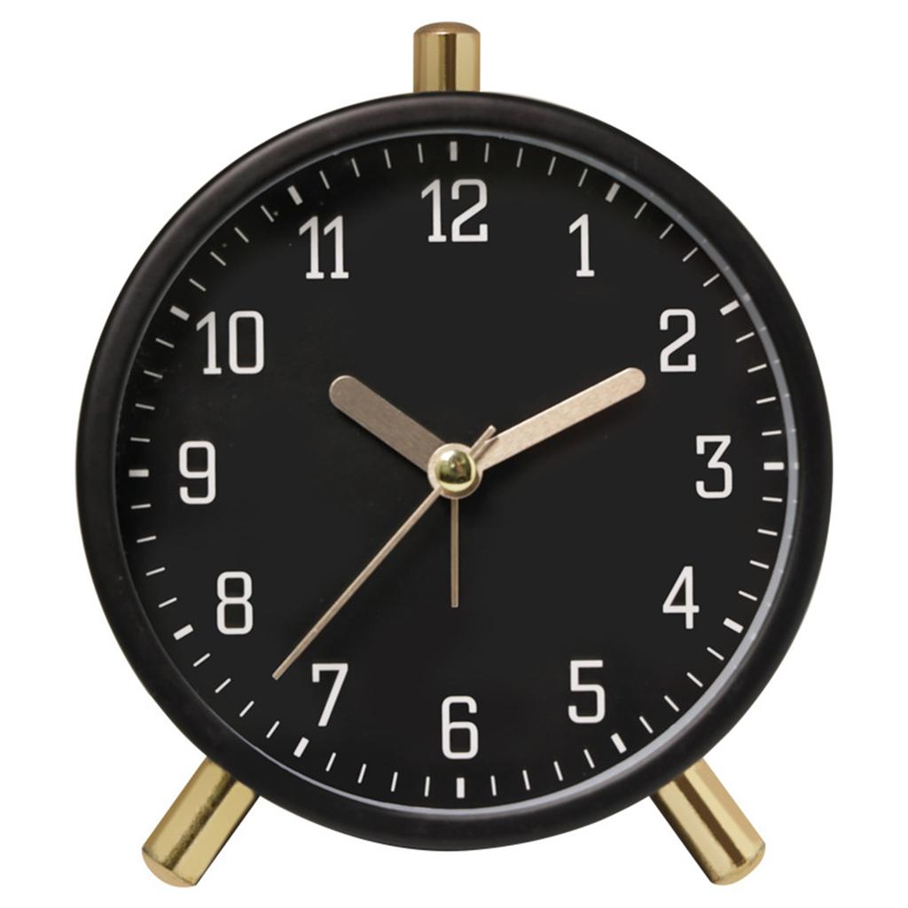 Elegant Quiet Quartzs Alarm Clock with Warm Yellow Nightlight for Peaceful Sleep Suitable for Home and Office Decors