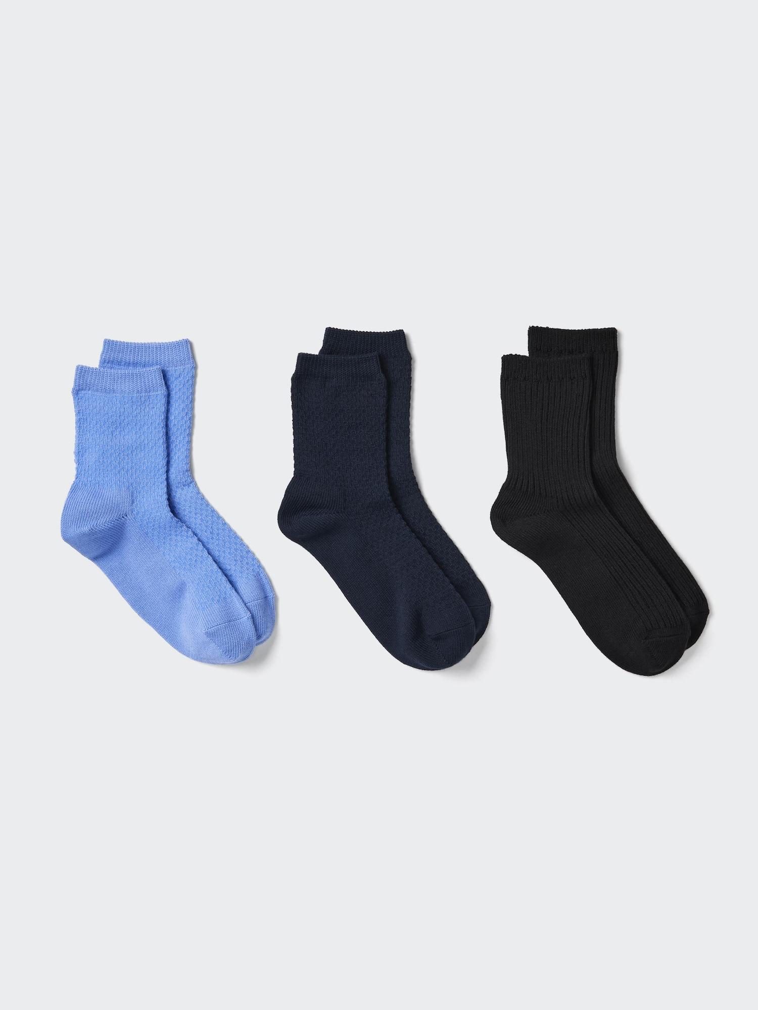 

Uniqlo Socks 3p Crew Popcorn 62 BLUE/WOMEN 2426