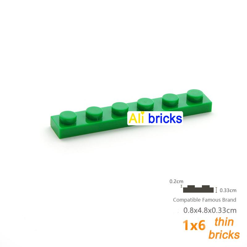 20pcs/lot DIY Blocks Building Bricks Thin 1X6 Educational Assemblage Construction Toys for Children Size Compatible With Brand
