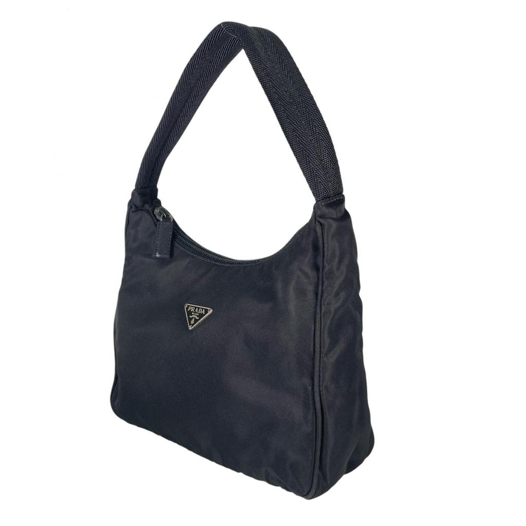 PRADA Triangular logo MV519 Handbag black Women used