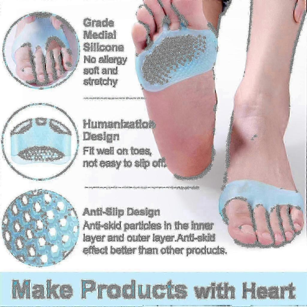2024 New Metatarsal Pads For Womend Men, 4pairs Ball Of Foot Cushions For Metatarsalgia Neuroma Mortons Neuroma Pads Atrophy Fast