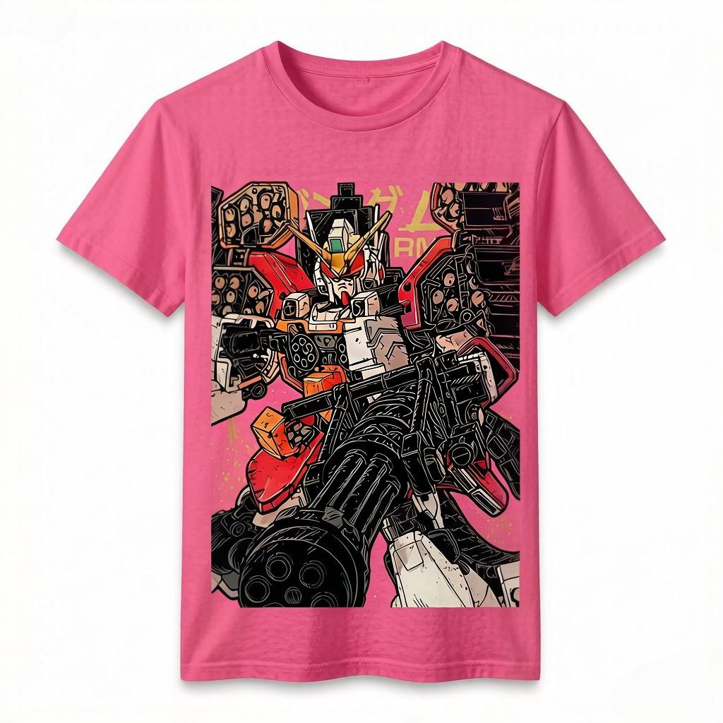 Unicorn Gundam Short-sleeved T-shirt Anime-related Merchandise for Kids and Parents Summer Clothing