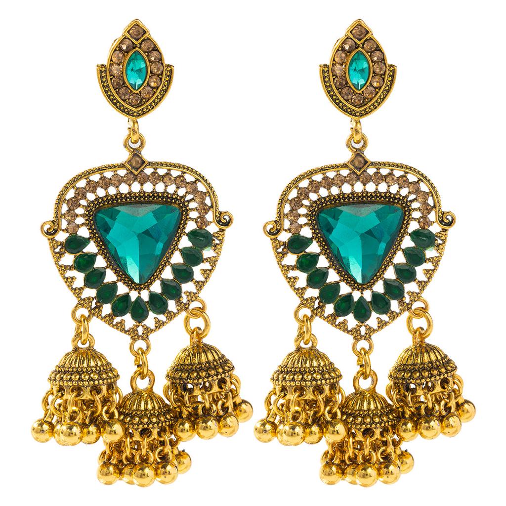 Ethnic Vintage Women's Geometric Turkish Jhumka Earrings Indian Jewelry Tassel Dangling Earring
