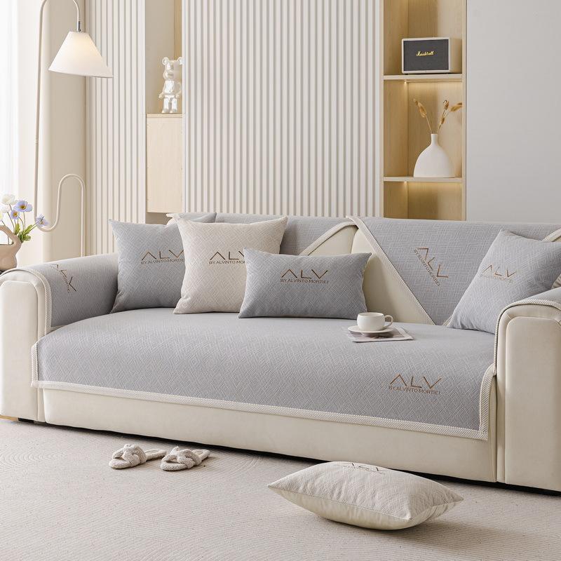 Simple Chenier Sofa Cushion  New Four-Season Universal Non-Slip Seat Cushion Sofa Cover Cloth Straight Row Sofa Cover