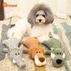 Cute Plush Dog Squeaky Toy Soft Corduroy Pet Chew Toy for Puppy Interactive Teething