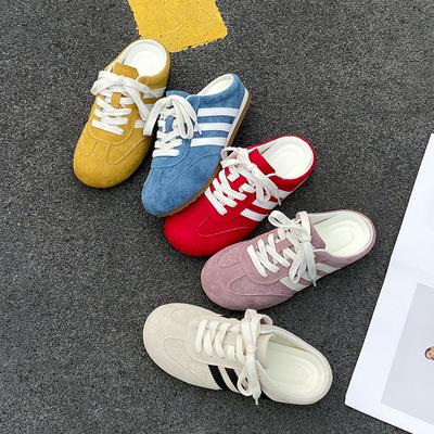 Baotou Half Slippers Women's Summer Wear 2025 New Super Fire Without Heel Yellow German Training Shoes Lazy One Pedal Women's Shoes
