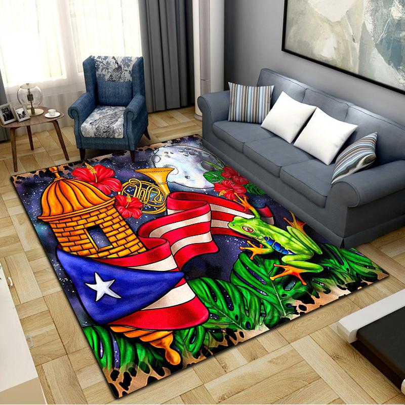 Puerto Rico Carpet Rug for Living Room Bedroom Home Sofa Decoration,Kids play Non-slip Floor Mat