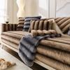 Sofa Cushion Autumn And Winter New  Straight Row Thickened Maillard Rabbit Plush Winter Seat Cushion Non-Slip High-End Cover