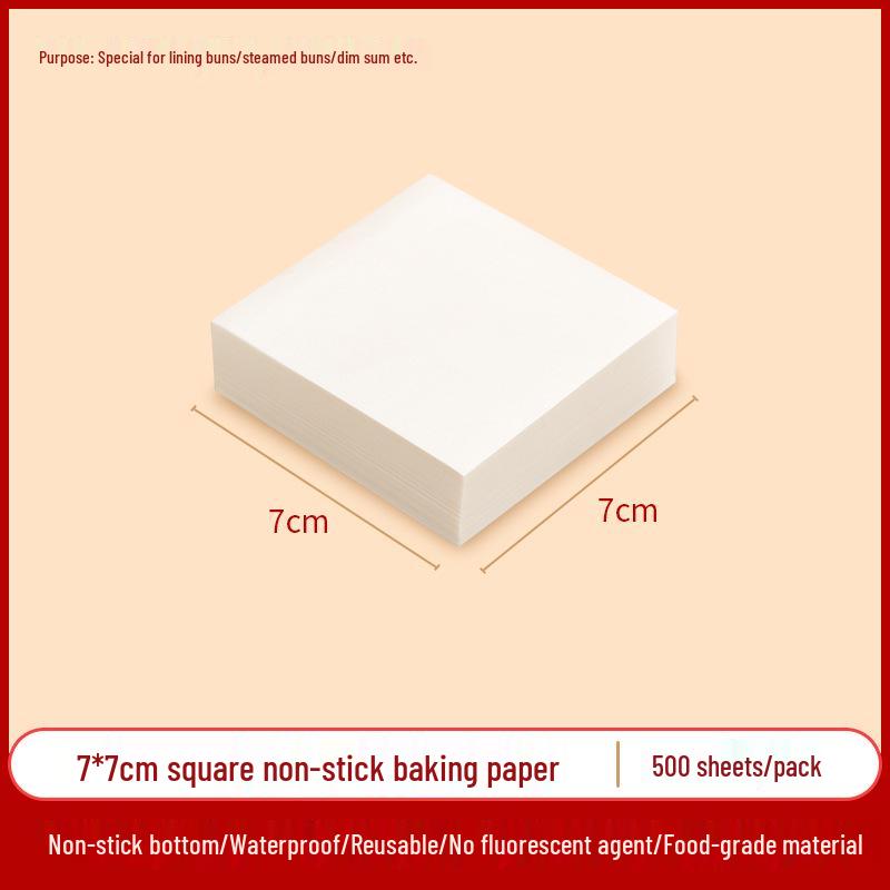Non-stick, High Temp Resistant Steamer Paper for Buns & Mantou, Round & Square, Disposable & Thickened Bottom