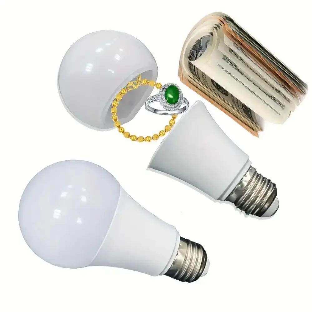 Funny Plastic Light Bulb Money Storage Tanks Stash Can Diversion Safe Container Hidden Storage Small Items