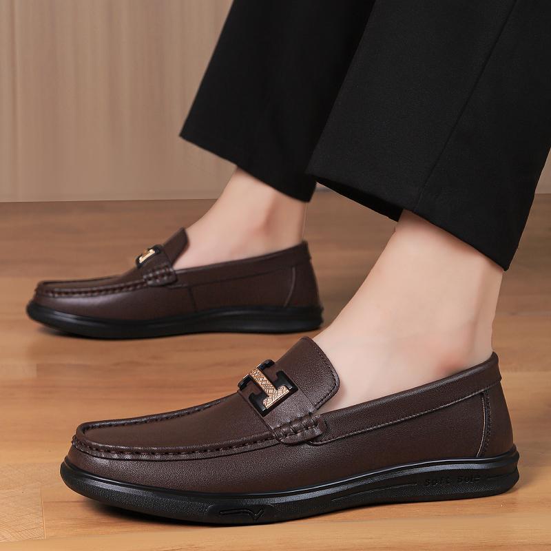 Fashion Men's Designer Loafers Genuine Leather Business Casual Shoes Slip-On Comfortable Office Dress Shoes Men Wedding Party Wear Flats
