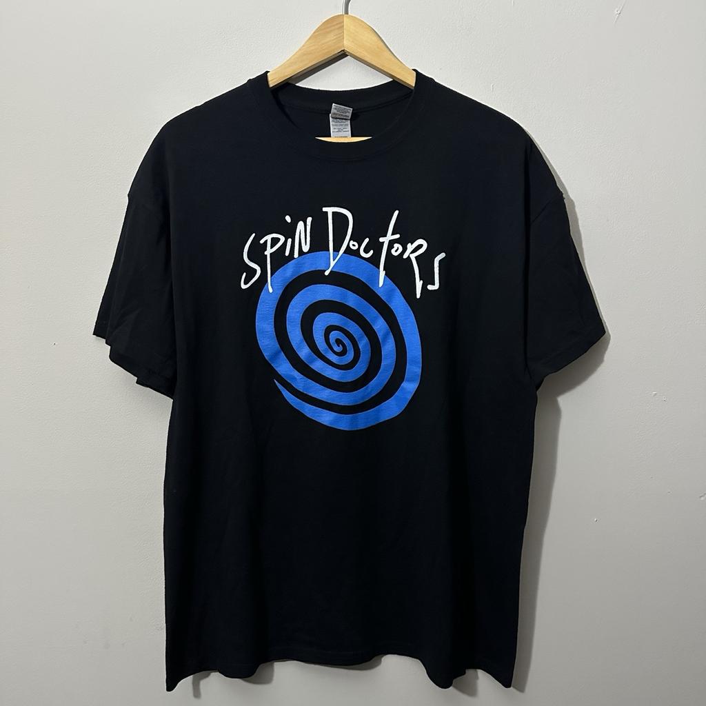 Spin Doctors Swirl Logo Band T Shirt Size XL Black