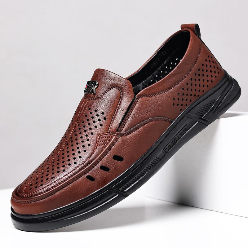 

Британские черные повседневные мужские кожаные деловые формальные кожаные туфли JZ-9812-28 44 коричневый