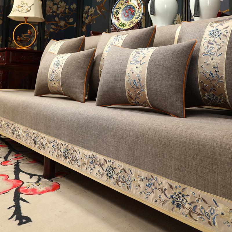 Chinese Mahogany Sofa Seat Cushion Cover High-Grade Non-Slip Solid Wood Sofa Cushion Cover Brohan Bed Cushion Cover Towel