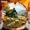 Handmade Metal Tin Plate Wall Art Home Decor 20x20cm