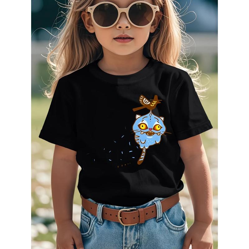 Cartoon Tiger Bird K-kPop Demon Hunters Print T-Shirt Anime Short Sleeve Tee Summer Girl Boy Shirt Casual Tops Crewneck Clothing