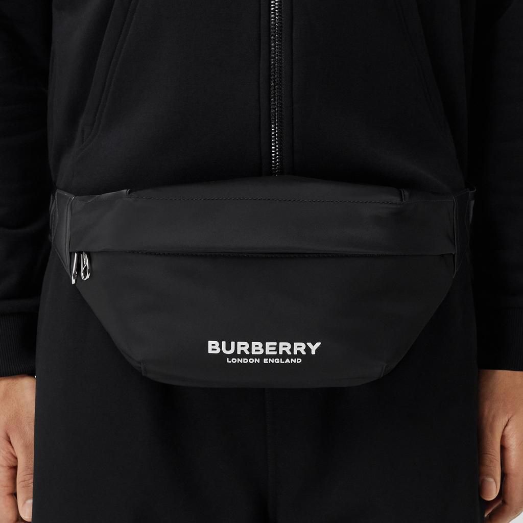 Burberry Logo Print Nylon Sonny Bum Bag Black Men Bags 8049095