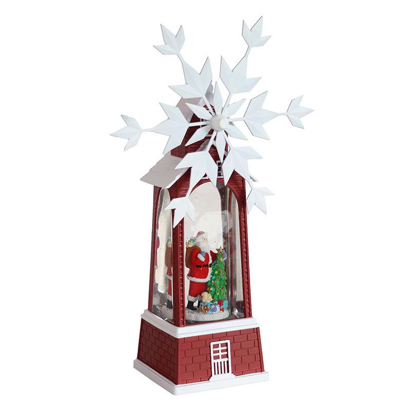 LED Christmas Windmill Music Box: Snowfall Night Light Festival Ornament Gift 10.3*10.3*36.4 cm красный