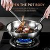 316L Stainless Steel Frying Pan Non-Stick Uncoated Cooking Pot  for Gas Stove Induction Cooker