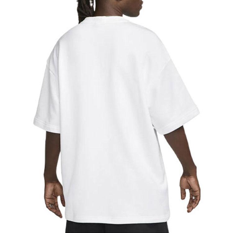 Nike Sportkleding Circa Effen Logo Ronde Hals Trui Los Kortemouw T-shirt Heren Tops Wit DX0188-100