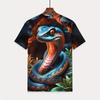 Terror Snake 3D Printed T-shirt Men's Animal Snake Pattern Round Neck Clothing Summer Fashion Street Casual Short Sleeve Tops