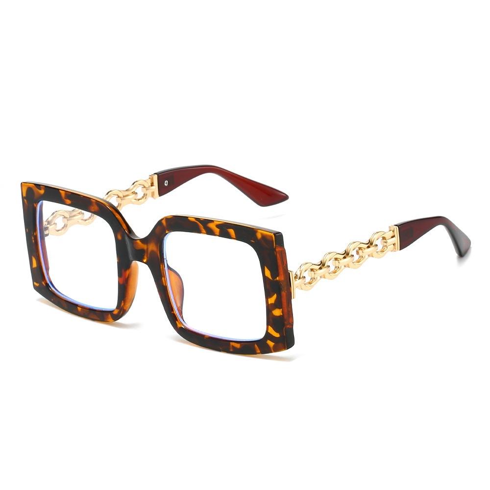 JYL TS Sunglasses UV Square Large Frame Chain/3242