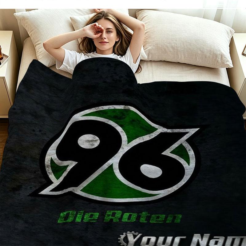 1PC Hannover 96 Custom Name Patterned Flannel Blanket Suitable For All Seasons for Home Decor Warmth and Comfort Gifts Holiday Present