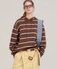 Noang Multi Stripe Knit Hoodie Brown