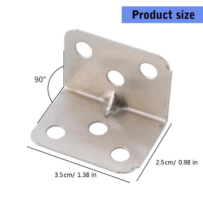 10Pcs Stainless Steel L Corner Brace Heavy Duty Furniture Joint Corner Brackets 90 Degree Fixed Brackets Hardware