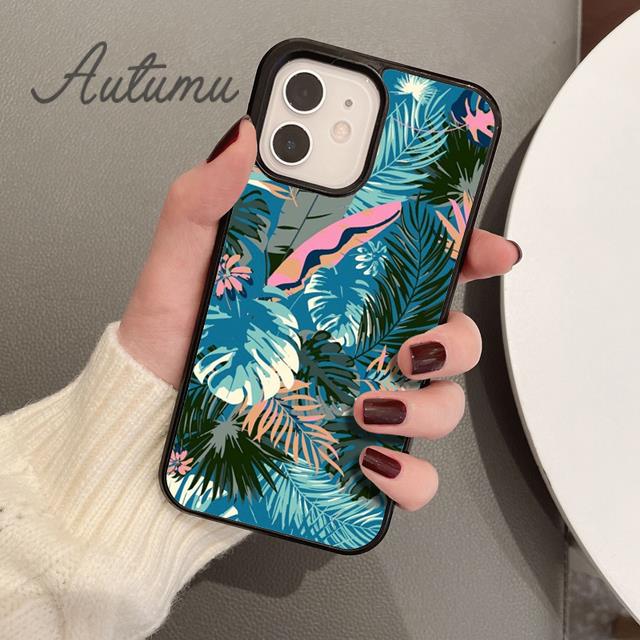 Plants Palms Jungle Phone Case for iPhone 11 12 13 14 Pro Max mini X XR XS SE 2020 6S 7 8 Plus Samsung Galaxy S21 S22 shell