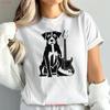 Cute Dog With Guitar T Shirt Music Lover Rock And Roll Player For Lovers Vintage Fashion Casual Designer Clothes