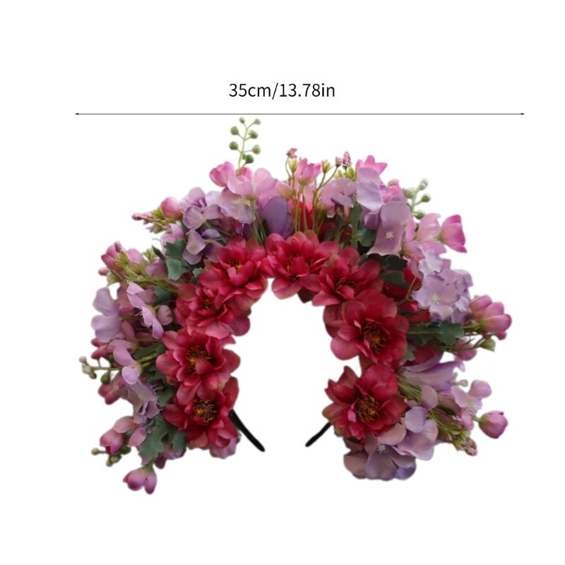 Bridal Garlands Florals Crowns Wedding Flower Headband Beach Wreath Hairband Girl Hair Accessory Women Head Hoop Props