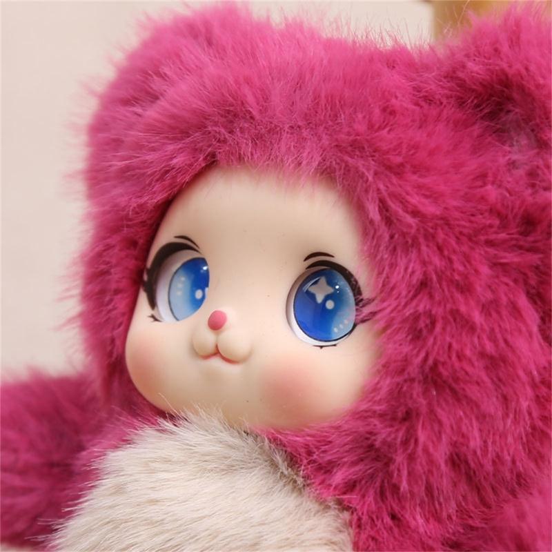 Fashionable Plush Doll Keychain In Sitting Pose 16cm Long Fashion Backpack Charm For Personalizing Keys And Bags