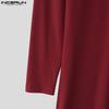 INCERUN Herbst Herren Rollkragen Patchwork Langarm Unregelmäßige Ripp Tops Unterhemden