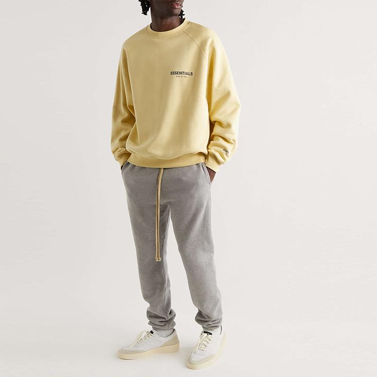 Fear of God Essentials Fleece Pullover Langarm Sweatshirt SS22 Unisex Sweatshirts Creme FOG-SS22-007