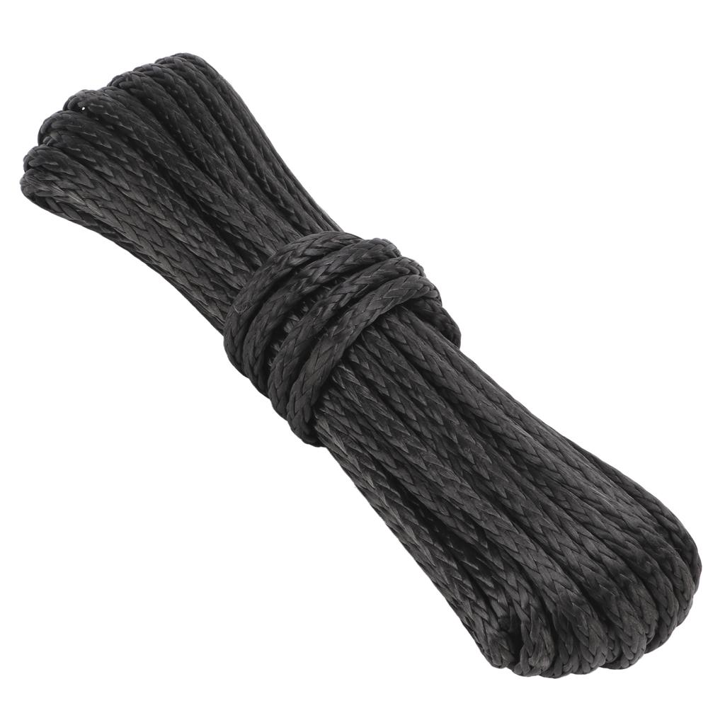 Anhängerwindenseil, 15 m, 50 Fuß, Nylon, schwarz, verschleißfest, Ersatz für SUV, Lkw, ATV, UTV