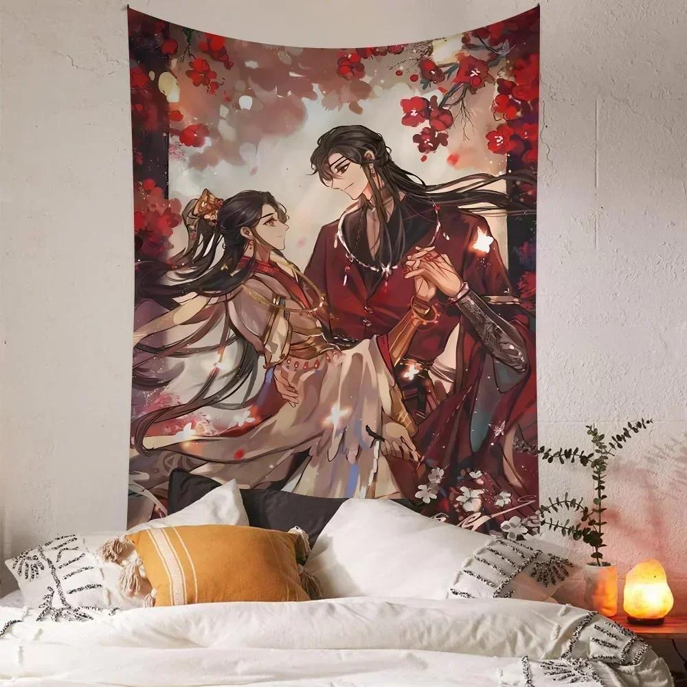 Heaven Officials Blessing Xie Lian Hua Cheng Colorful Tapestry Wall Hanging Bohemian Wall Tapestries Mandala Wall Art Decor
