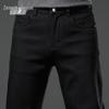 Zengzhi Men's Straight-Fit Business Casual Jeans