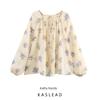 Kaslead New Arrival Women's Fashion Style Fashion Minimalist Flower Print Translucent Shirt 2587056