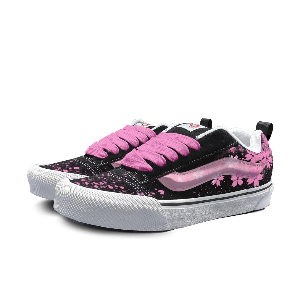 Vans Knu Skool Odolné proti oděru Odolné proti oděru Nízké Skateboardové boty Unisex Bílá Růžová VN0009QC6BT1(Tým613-)